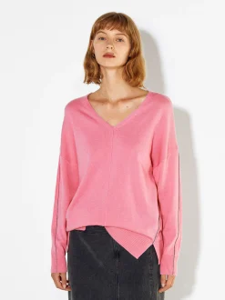 PARFOIS Jersey De Punto Cuello De Pico Rosa Store