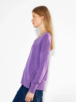 PARFOIS Jersey De Punto Cuello De Pico Violeta Sale