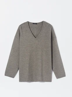 PARFOIS Jersey De Punto Cuello De Pico Marr&oacute;n Outlet