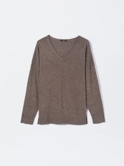 PARFOIS Jersey De Punto Cuello De Pico Camel Sale