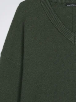 PARFOIS Jersey De Punto Cuello De Pico Verde Clearance