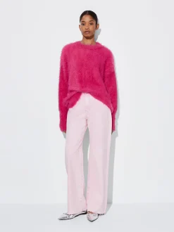 PARFOIS Jersey De Punto Cuello Redondo Fucsia Store