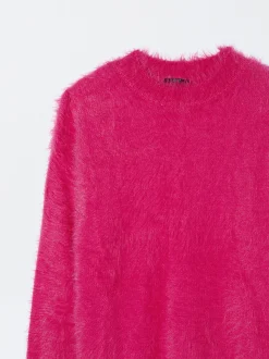 PARFOIS Jersey De Punto Cuello Redondo Fucsia Store
