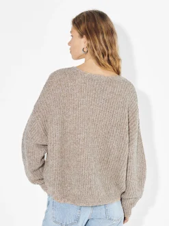 PARFOIS Jersey De Punto Cuello Redondo Beige Cheap