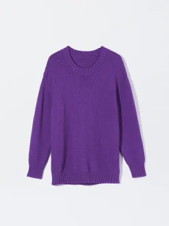 PARFOIS Jersey De Punto Cuello Redondo Violeta Store