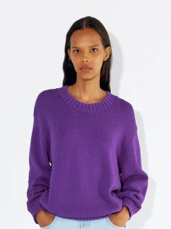 PARFOIS Jersey De Punto Cuello Redondo Violeta Store