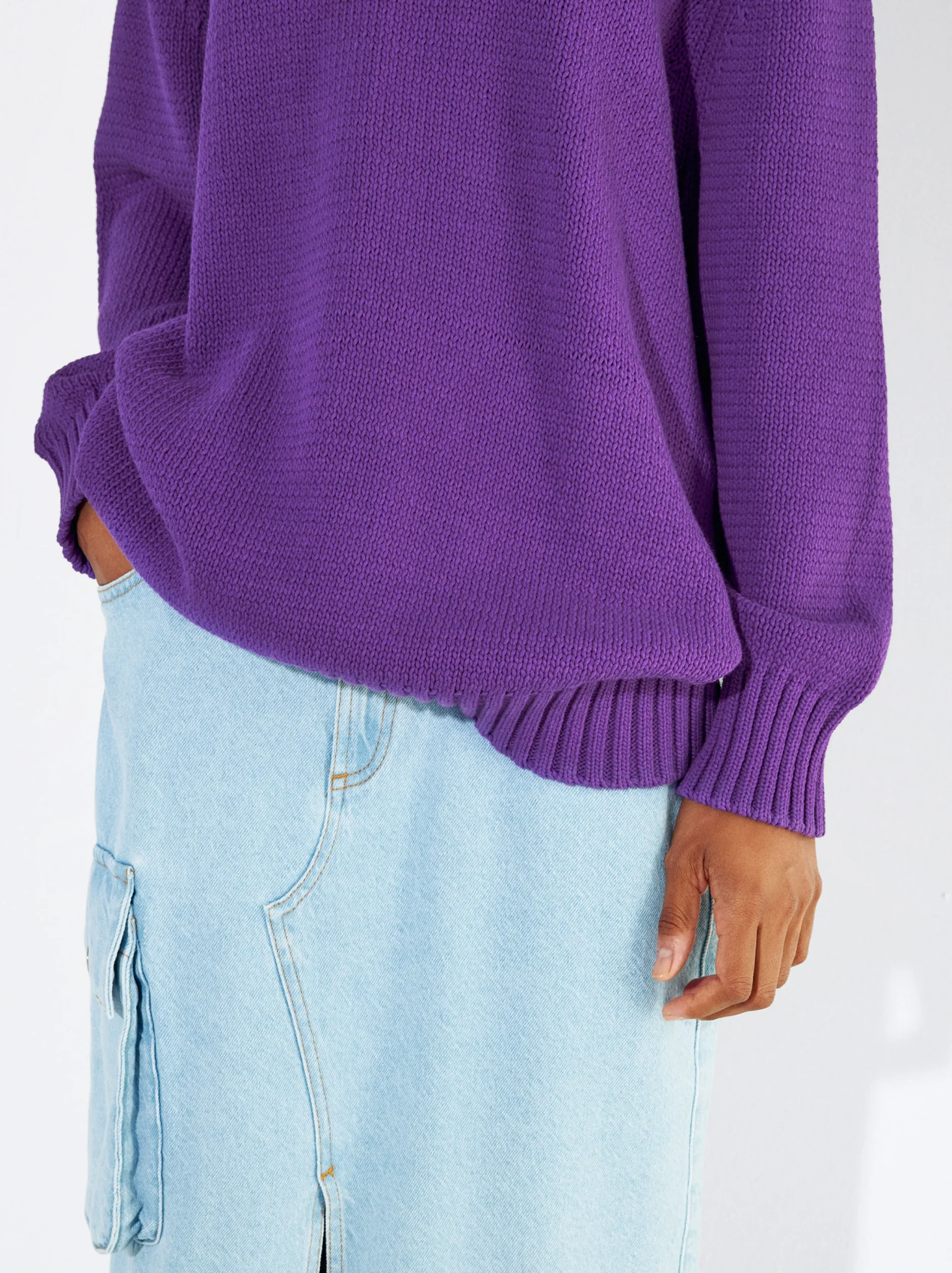 PARFOIS Jersey De Punto Cuello Redondo Violeta Store