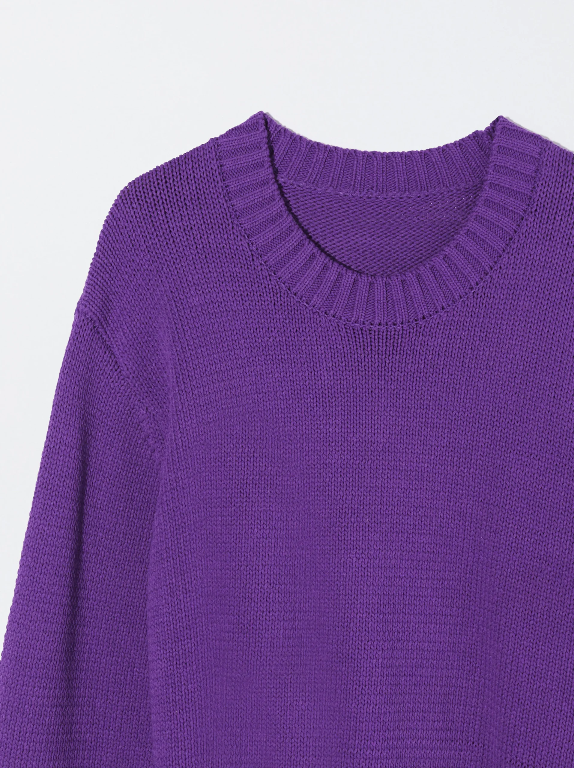 PARFOIS Jersey De Punto Cuello Redondo Violeta Store