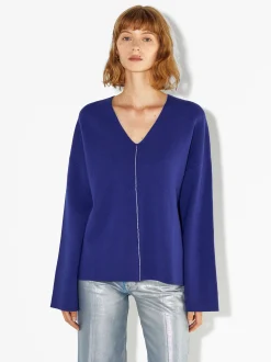 PARFOIS Jersey De Punto En Contraste Azul Clearance