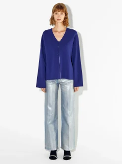 PARFOIS Jersey De Punto En Contraste Azul Clearance