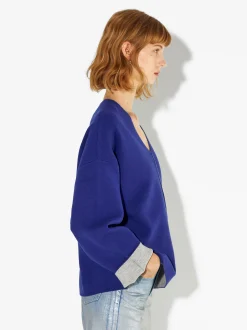 PARFOIS Jersey De Punto En Contraste Azul Clearance