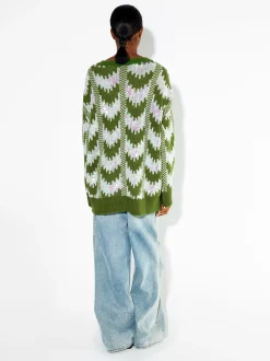 PARFOIS Jersey Jacquard Con Aplicaciones Verde Hot