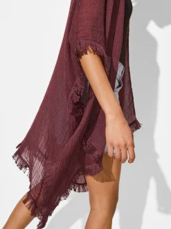 PARFOIS Kaftan Con Flecos Burdeos Outlet