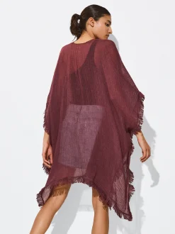 PARFOIS Kaftan Con Flecos Burdeos Outlet