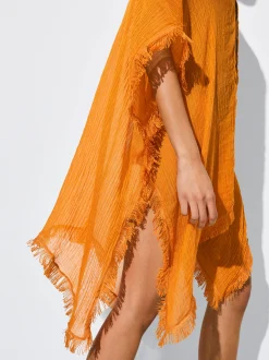 PARFOIS Kaftan Con Flecos Naranja Cheap