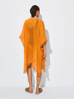 PARFOIS Kaftan Con Flecos Naranja Cheap