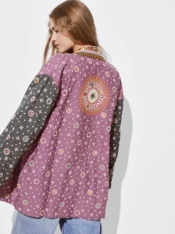 PARFOIS Kimono Abierto Estampado Multicor Flash Sale