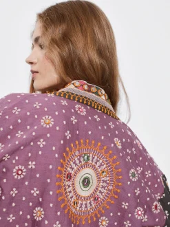 PARFOIS Kimono Abierto Estampado Multicor Flash Sale