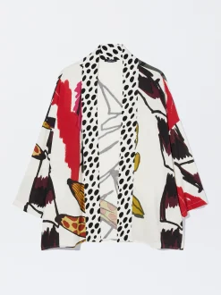 PARFOIS Kimono Abierto Estampado Multicor Sale