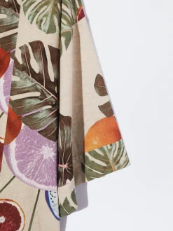 PARFOIS Kimono Abierto Estampado Multicor Cheap