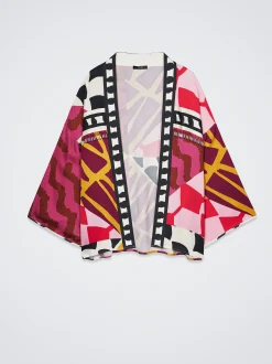 PARFOIS Kimono Abierto Estampado Multicor Cheap