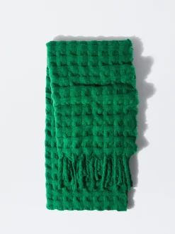PARFOIS Maxi Bufanda Con Flecos Verde Clearance