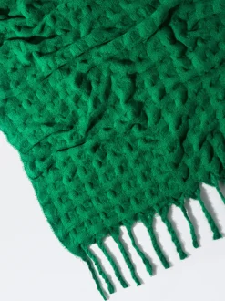 PARFOIS Maxi Bufanda Con Flecos Verde Clearance