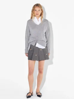 PARFOIS Minifalda Plisada Con Aplicaciones Gris Best