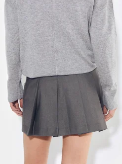 PARFOIS Minifalda Plisada Con Aplicaciones Gris Best