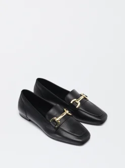 PARFOIS Mocas&iacute;n De Piel Con Hebilla Negro Shop