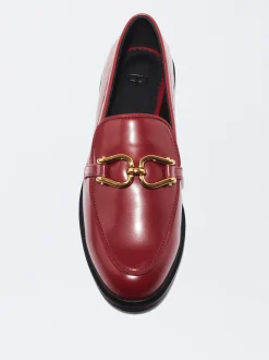 PARFOIS Mocas&iacute;n Plano Hebilla Rojo Sale