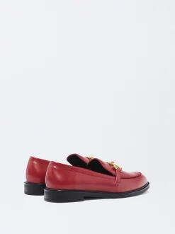 PARFOIS Mocas&iacute;n Plano Hebilla Rojo Sale