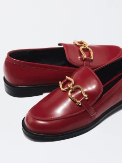 PARFOIS Mocas&iacute;n Plano Hebilla Rojo Sale