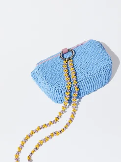 PARFOIS Monedero Con Abalorios Azul Cheap