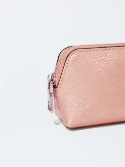 PARFOIS Monedero Con Cremallera Oro Rosa Cheap