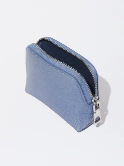 PARFOIS Monedero Con Cremallera Azul Outlet