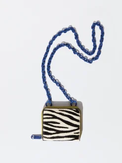 PARFOIS Monedero De Piel Y Cadena Azul Online