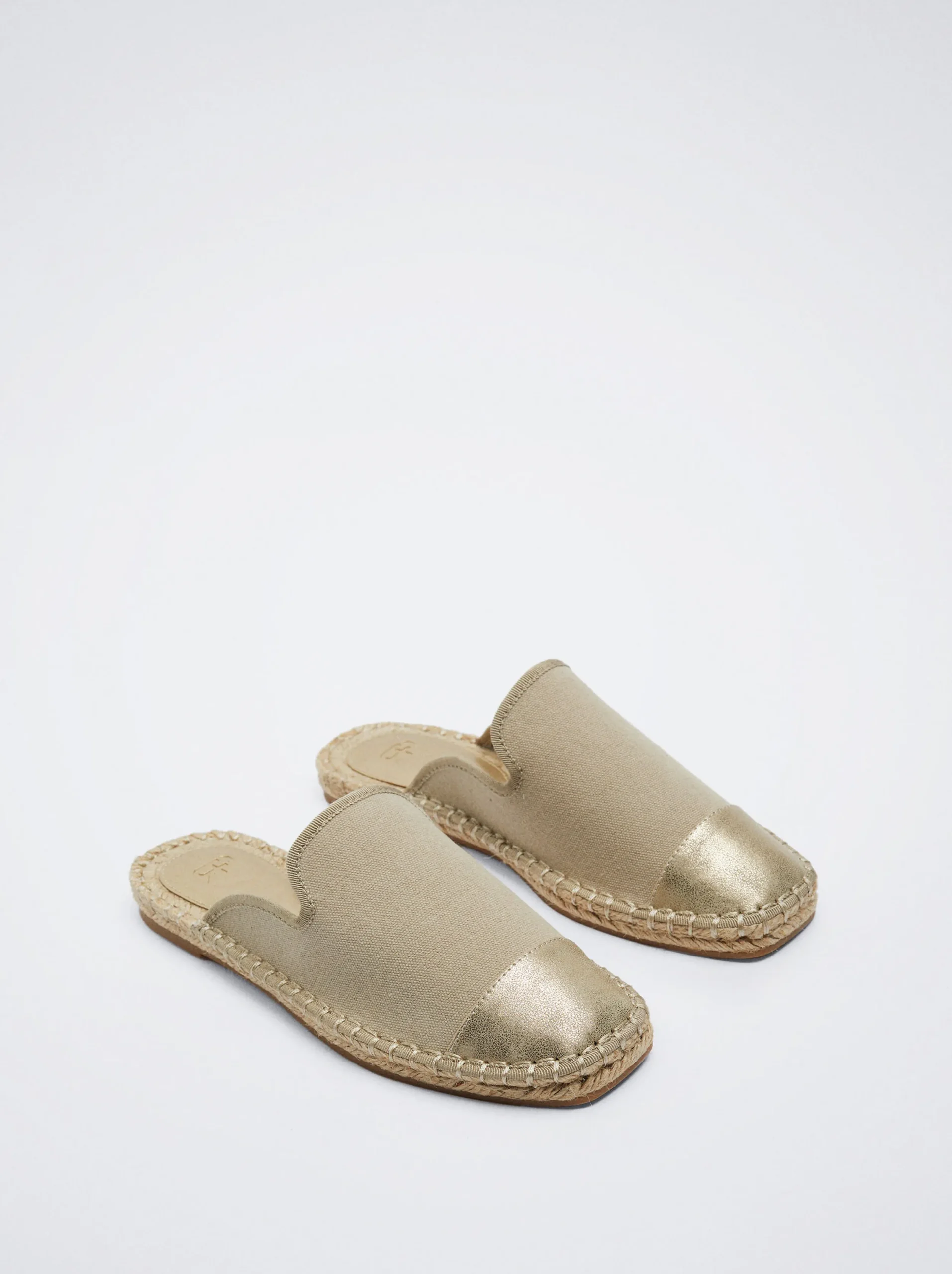 PARFOIS Mules Yute Bicolor Dorado Outlet