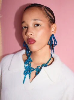 PARFOIS Online Exclusive - Collar Con Lazos Azul Cheap