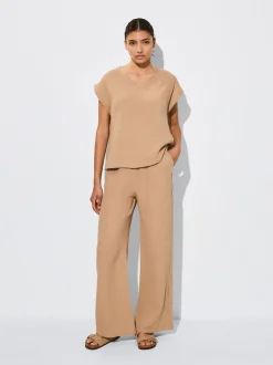 PARFOIS Pantal&oacute;n Algod&oacute;n Con Estructura Marr&oacute;n Cheap