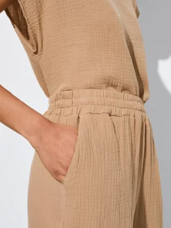 PARFOIS Pantal&oacute;n Algod&oacute;n Con Estructura Marr&oacute;n Cheap