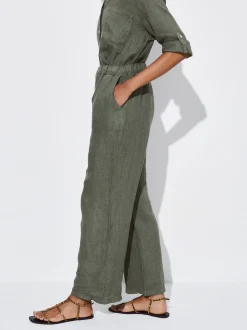 PARFOIS Pantal&oacute;n Ancho Lino Caqui Clearance