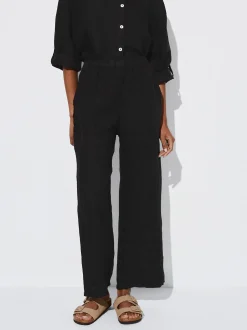PARFOIS Pantal&oacute;n Ancho Lino Negro Hot