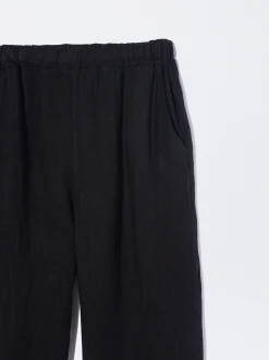 PARFOIS Pantal&oacute;n Ancho Lino Negro Hot