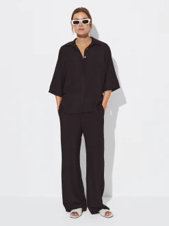 PARFOIS Pantal&oacute;n Cintura El&aacute;stica Negro Discount