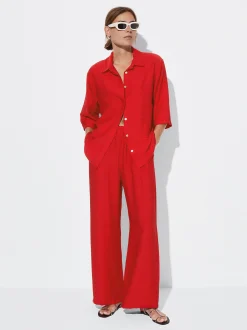PARFOIS Pantal&oacute;n Cintura El&aacute;stica Rojo Store