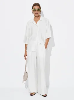 PARFOIS Pantal&oacute;n Cintura El&aacute;stica Blanco Hot
