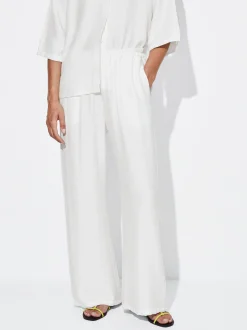 PARFOIS Pantal&oacute;n Cintura El&aacute;stica Blanco Hot