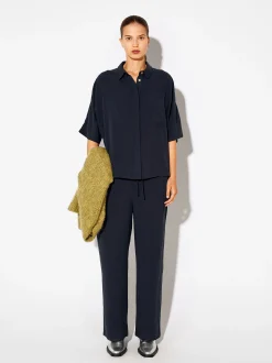 PARFOIS Pantal&oacute;n De Lyocell Cintura El&aacute;stica Azul Online