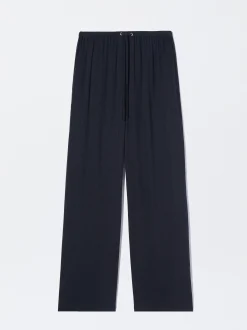 PARFOIS Pantal&oacute;n De Lyocell Cintura El&aacute;stica Azul Online